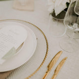 Grace Glass Rib Platter 32.5cm Clear/Gld