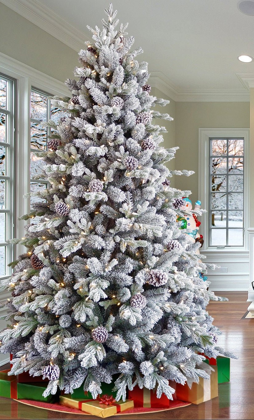 12ft Snowy Dorchester Christmas Tree with Twinkle Lights - Pure Apotheca