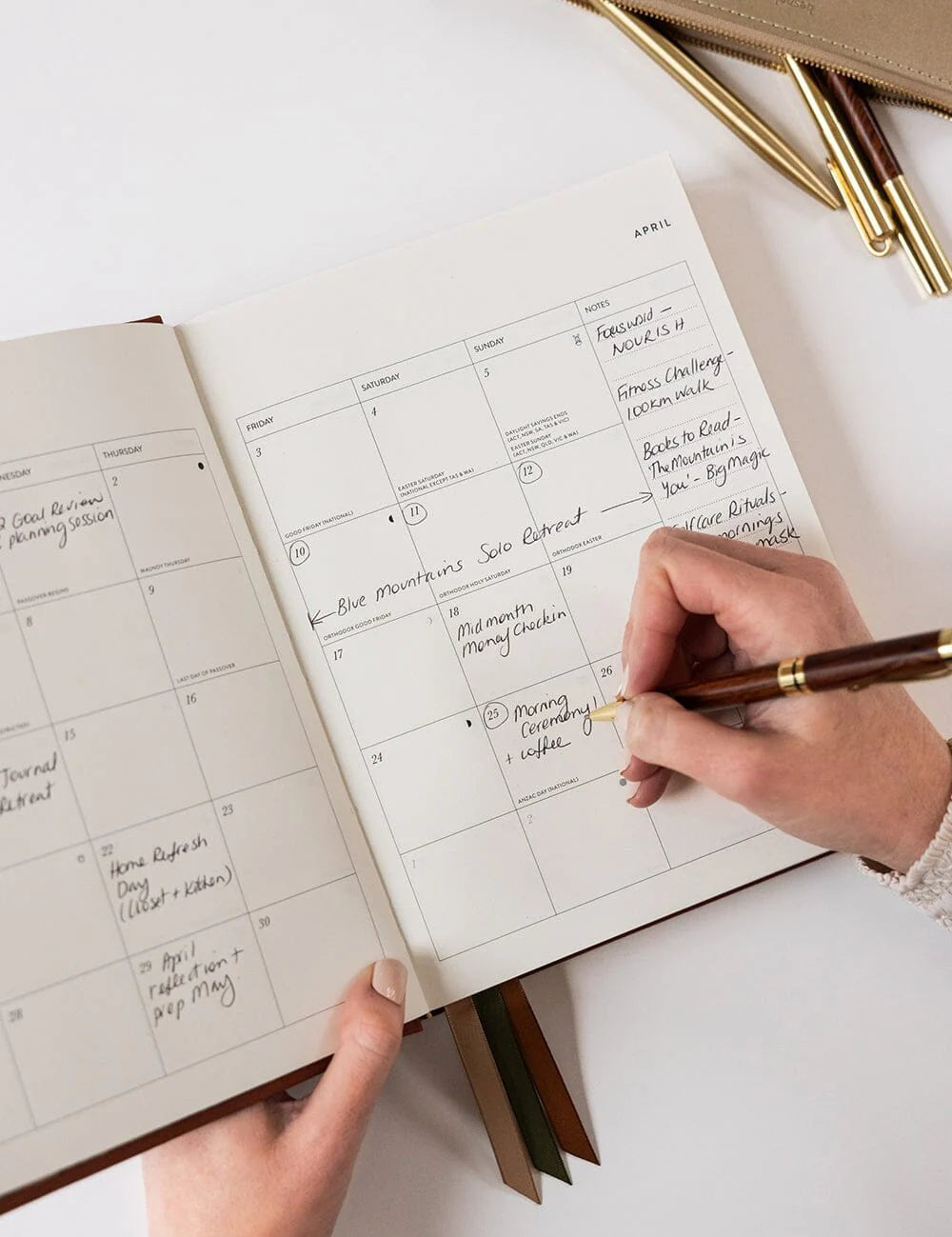 2026 Day to a Page Large Linen Bound Planner - Bronze - Pure Apotheca