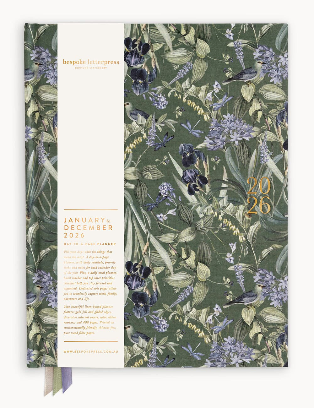 2026 Day to a Page Large Linen Bound Planner - Indigo Haven - Pure Apotheca