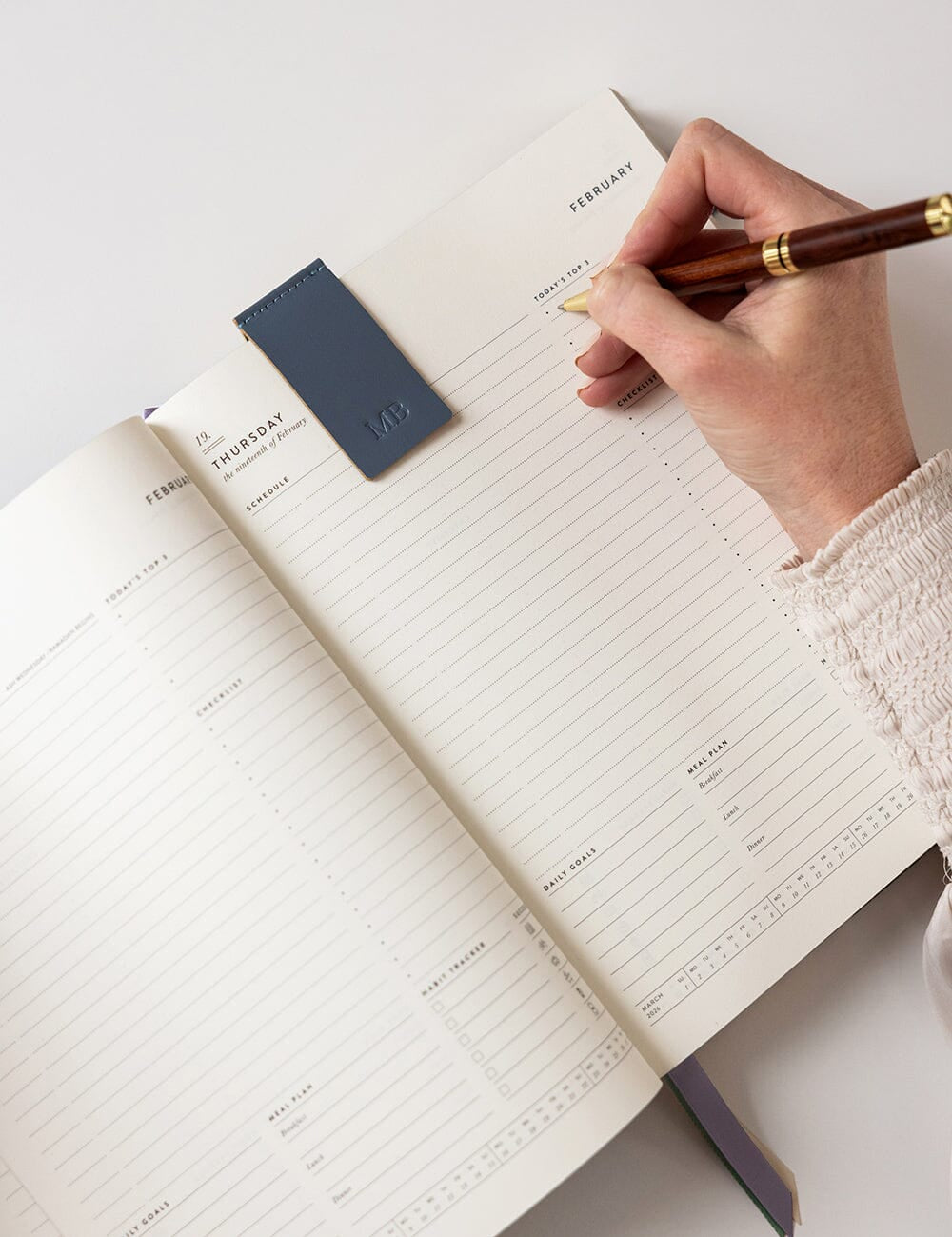 2026 Day to a Page Large Linen Bound Planner - Indigo Haven - Pure Apotheca
