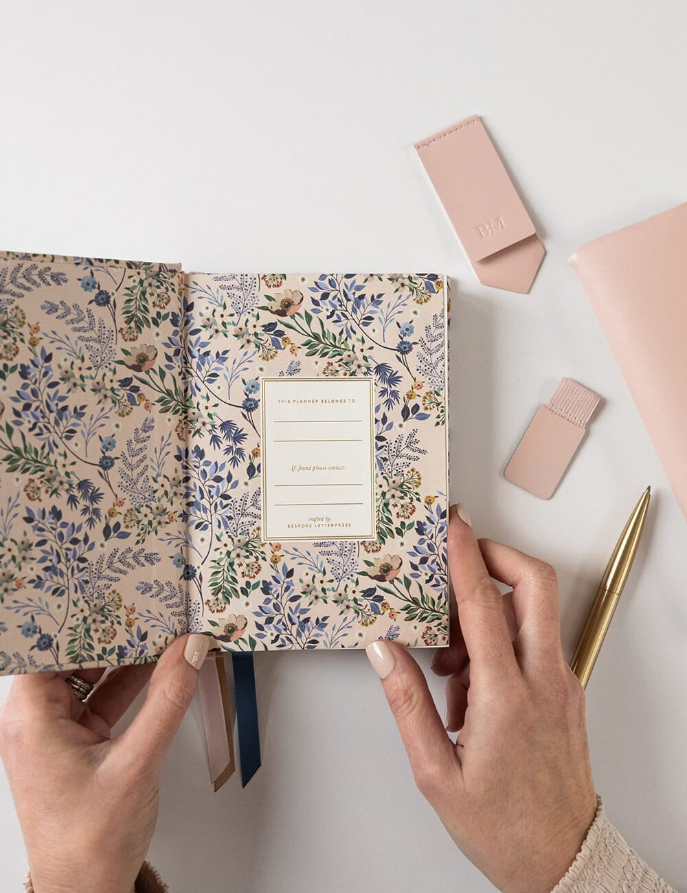 2026 Day to a Page Linen Bound Planner - Bluebuds - Pure Apotheca