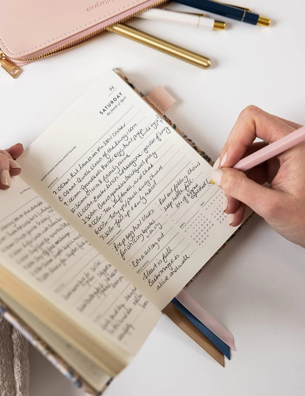 2026 Day to a Page Linen Bound Planner - Bluebuds - Pure Apotheca