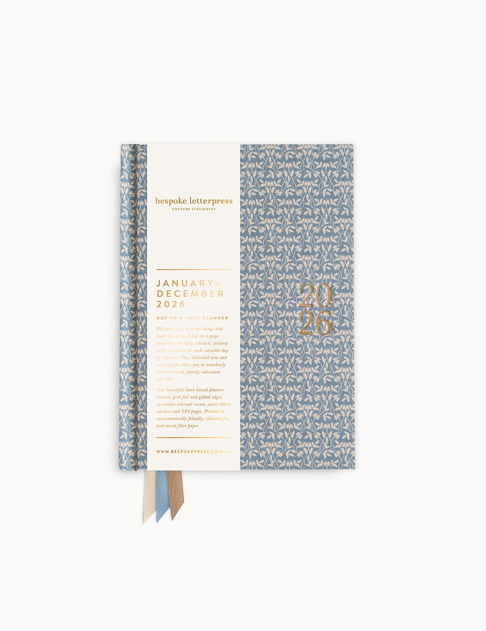 2026 Day to a Page Linen Bound Planner - Frost Bramble - Pure Apotheca