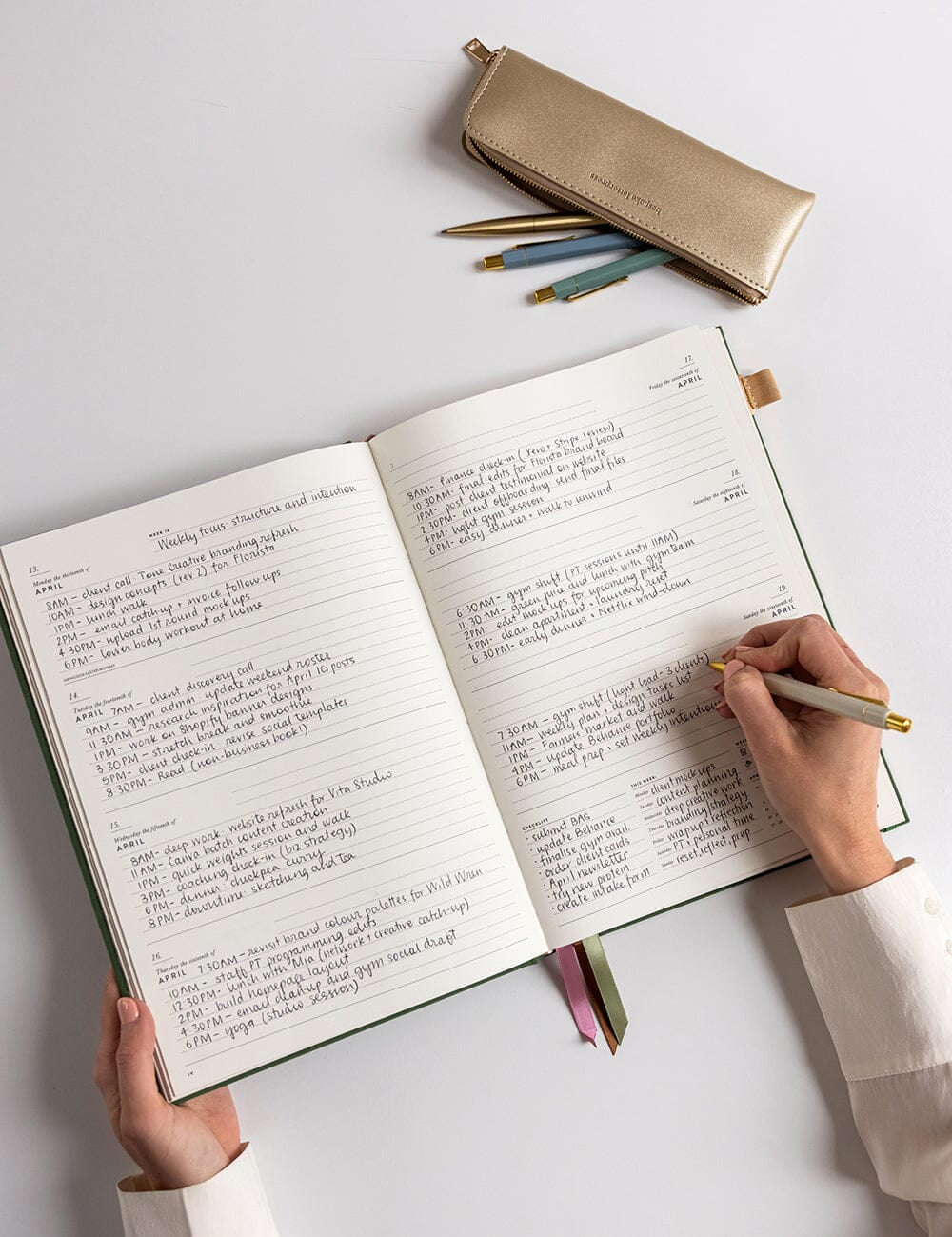 2026 Desktop A4 Linen Bound Planner - Finch - Pure Apotheca
