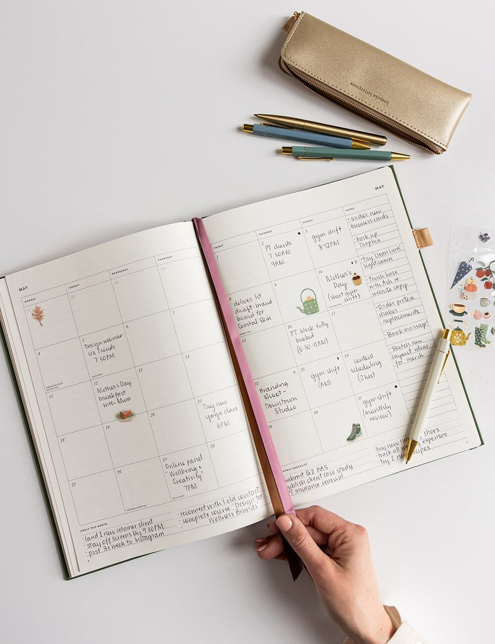 2026 Desktop A4 Linen Bound Planner - Finch - Pure Apotheca
