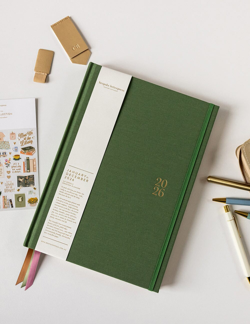 2026 Desktop A4 Linen Bound Planner - Finch - Pure Apotheca