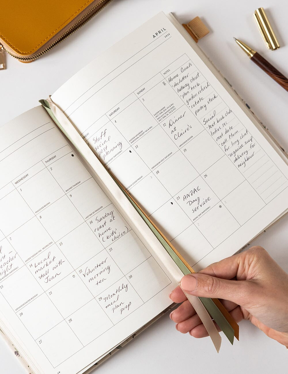 2026 Desktop Linen Bound Planner - Button Fern - Pure Apotheca