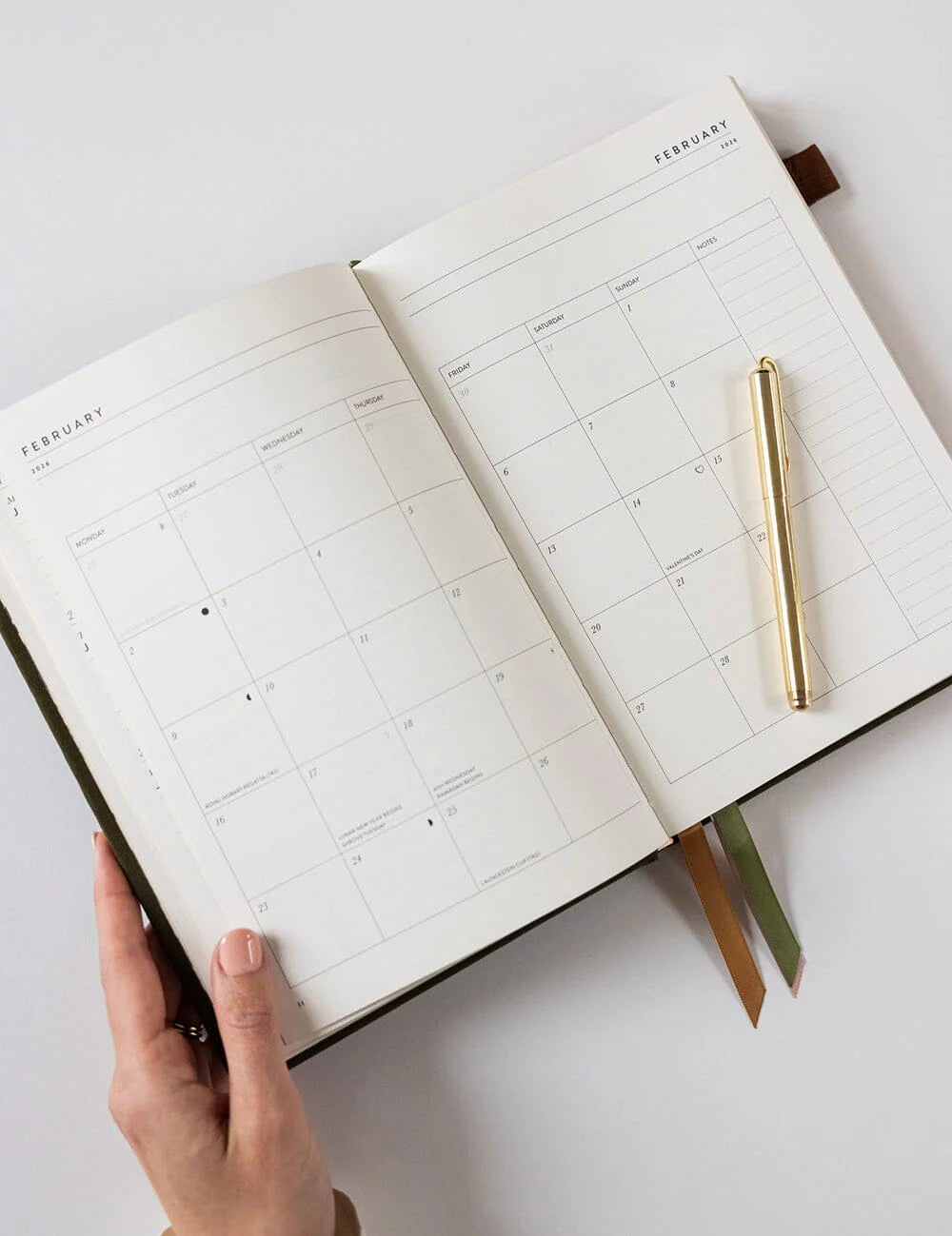 2026 Desktop Linen Bound Planner - Hunter Green - Pure Apotheca