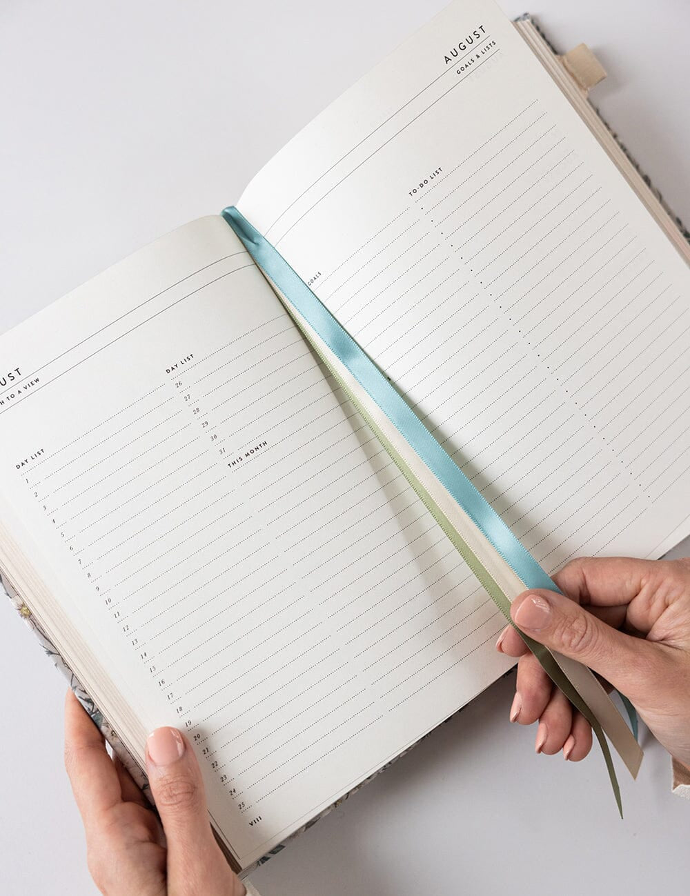 2026 Desktop Linen Bound Planner - Ivory Garden - Pure Apotheca