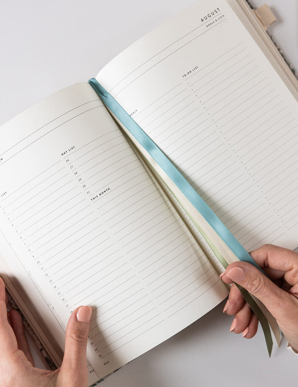 2026 Desktop Linen Bound Planner - Ivory Garden - Pure Apotheca