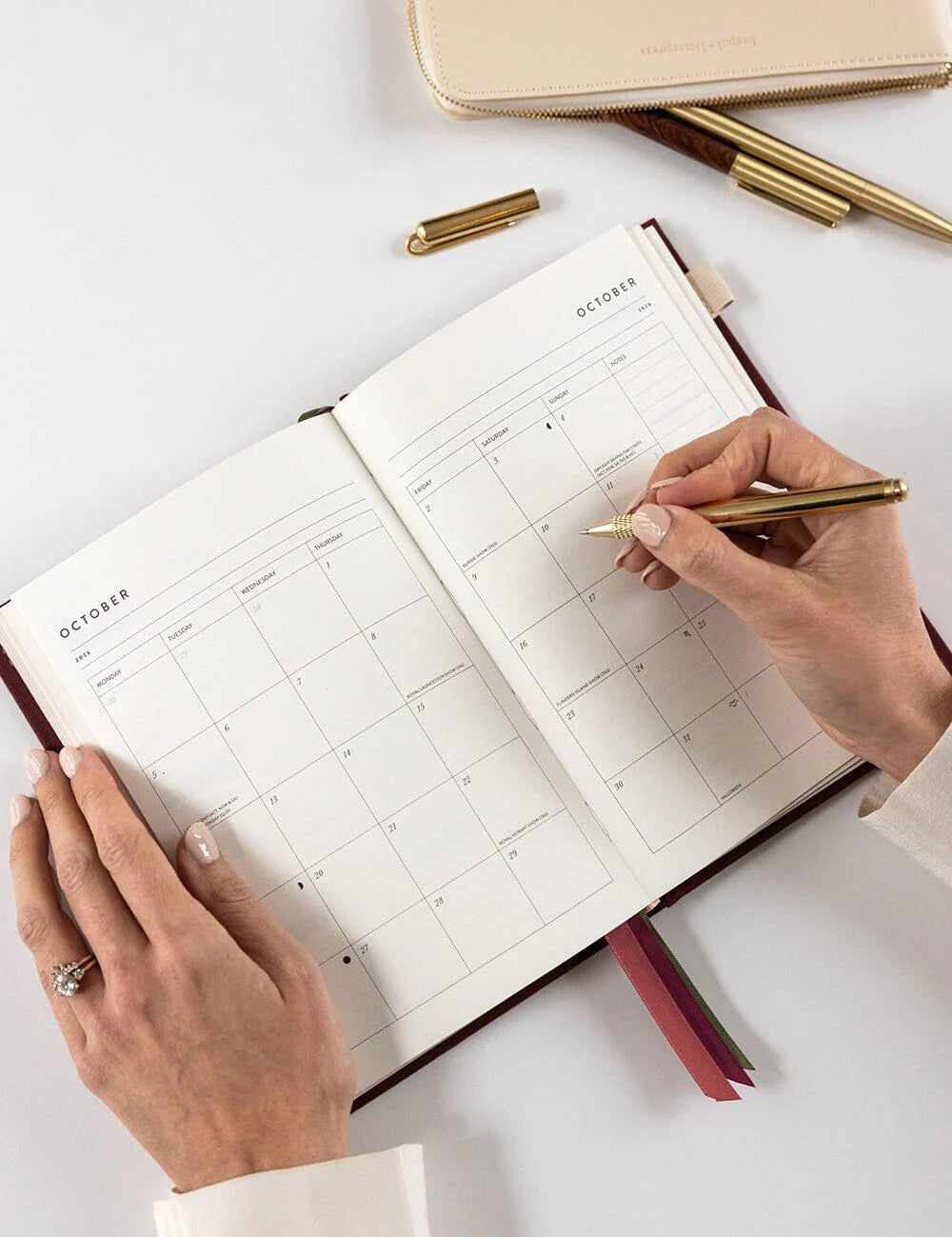 2026 Petite Linen Bound Planner - Mulberry - Pure Apotheca