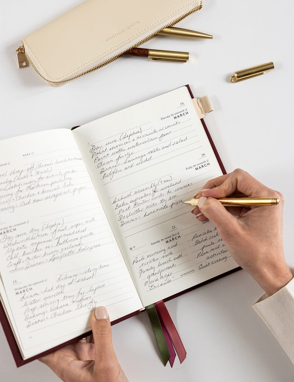 2026 Petite Linen Bound Planner - Mulberry - Pure Apotheca