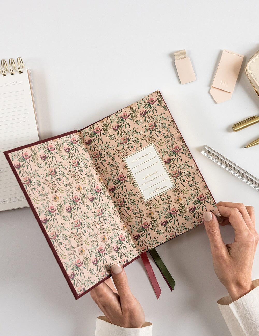 2026 Petite Linen Bound Planner - Mulberry - Pure Apotheca