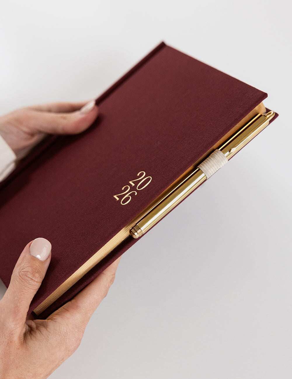 2026 Petite Linen Bound Planner - Mulberry - Pure Apotheca