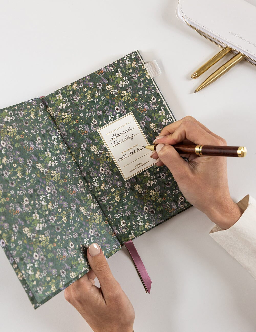 2026 Petite Linen Bound Planner - Summer Perennials - Pure Apotheca