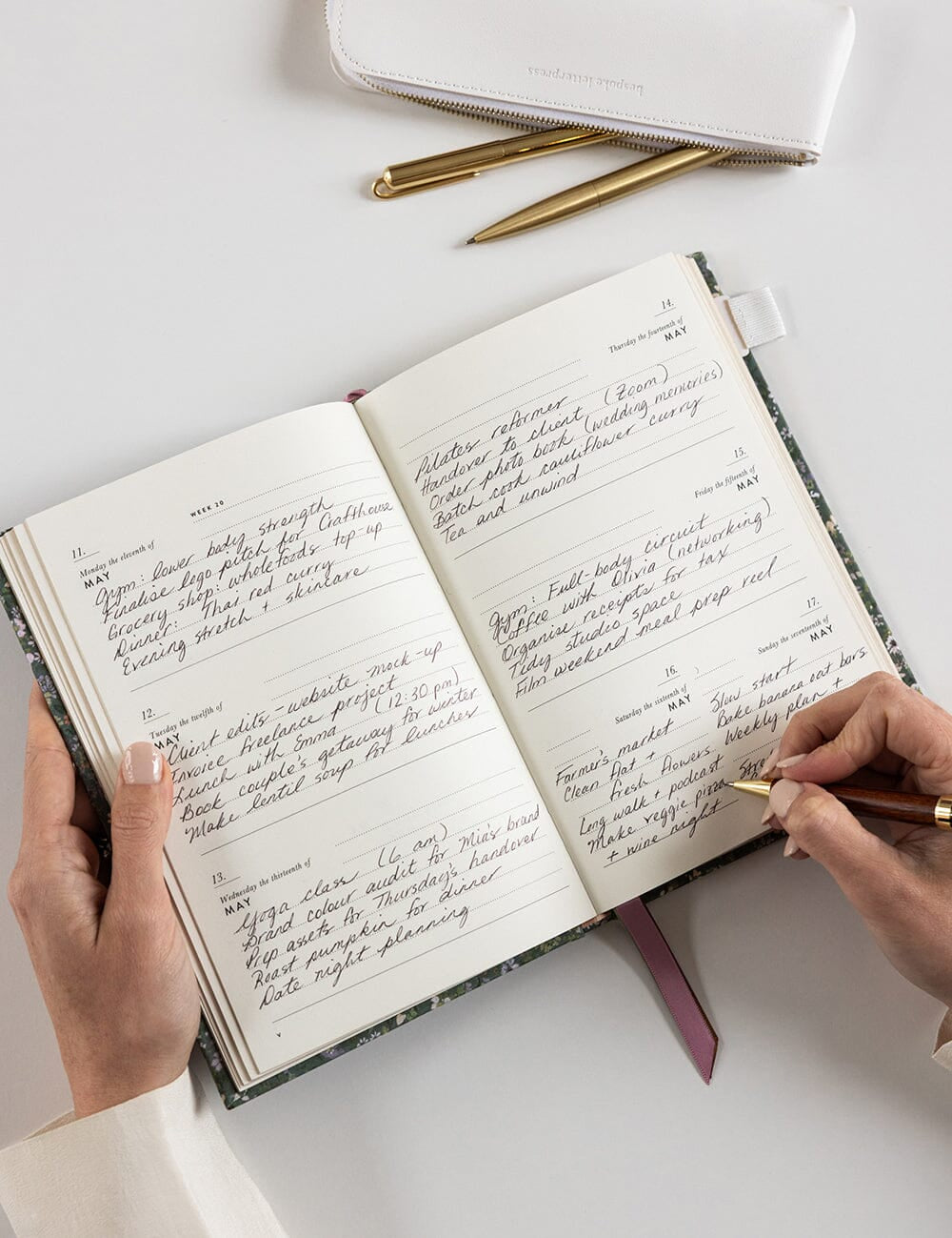 2026 Petite Linen Bound Planner - Summer Perennials - Pure Apotheca