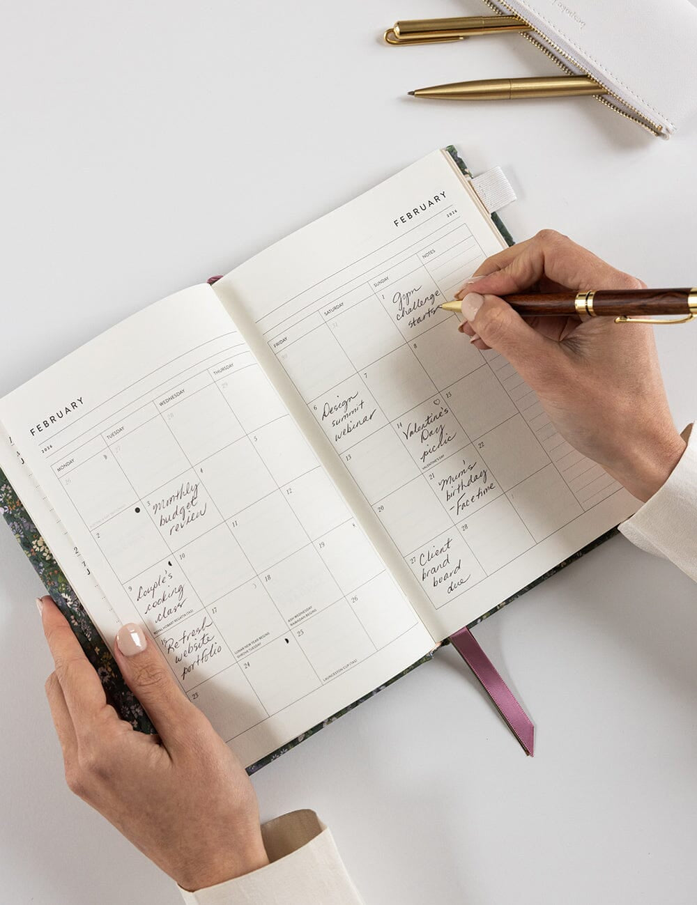 2026 Petite Linen Bound Planner - Summer Perennials - Pure Apotheca