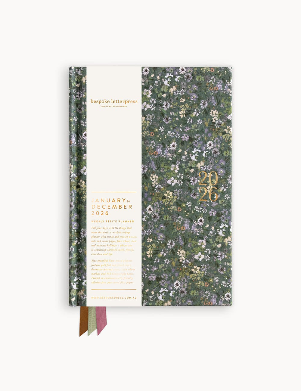 2026 Petite Linen Bound Planner - Summer Perennials - Pure Apotheca
