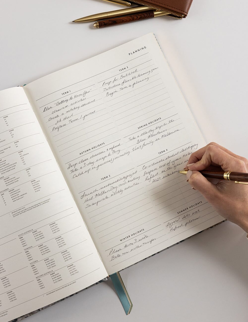 2026 Teachers A4 Planner - Ivory Garden - Pure Apotheca