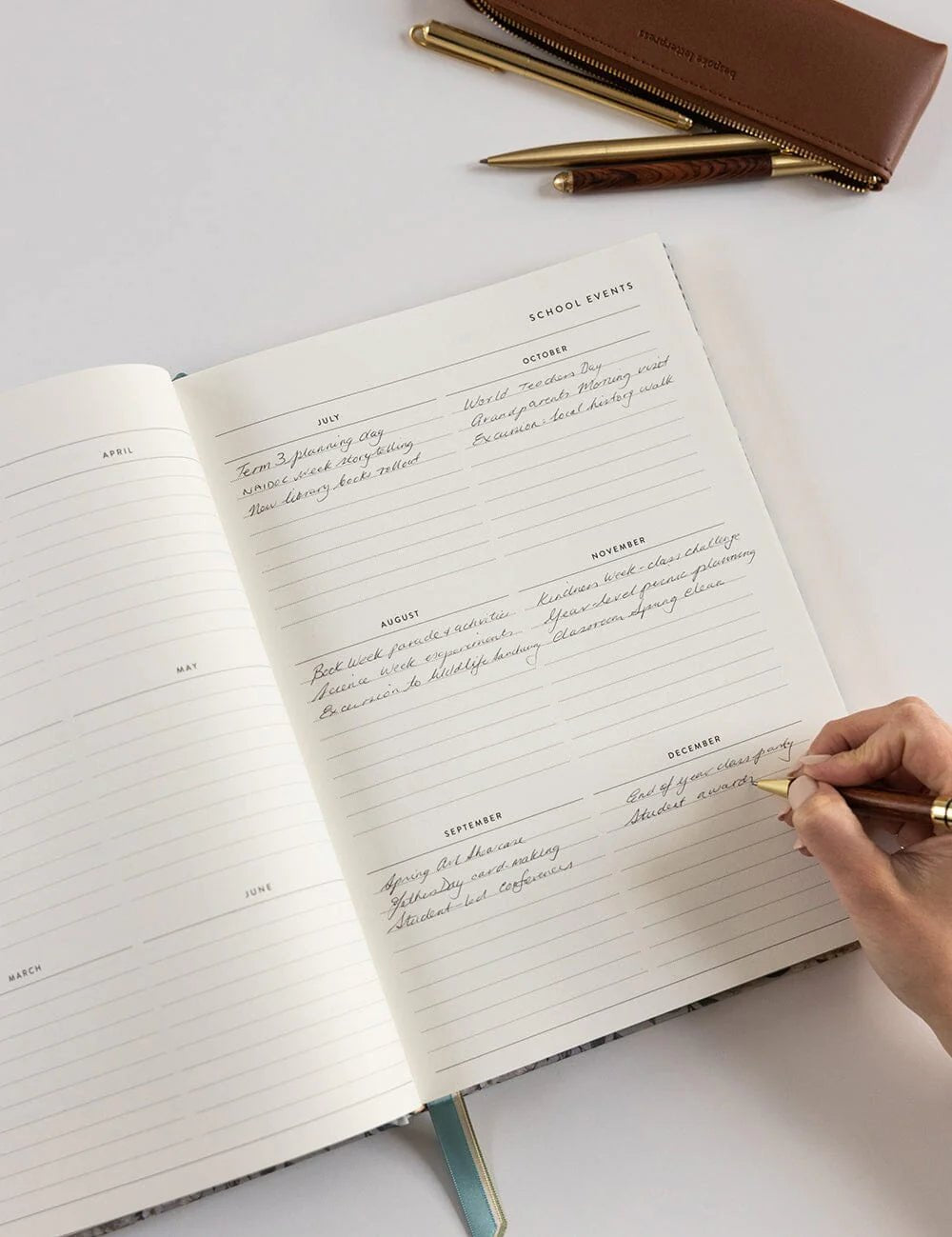 2026 Teachers A4 Planner - Ivory Garden - Pure Apotheca