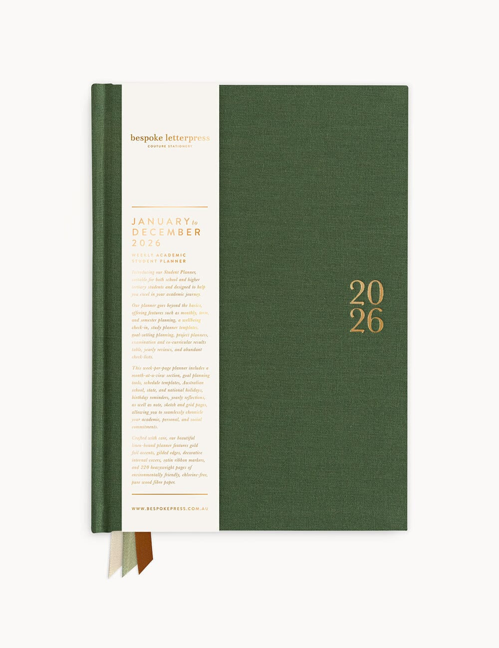 2026 Weekly Academic Student Linen Bound Planner - Finch - Pure Apotheca