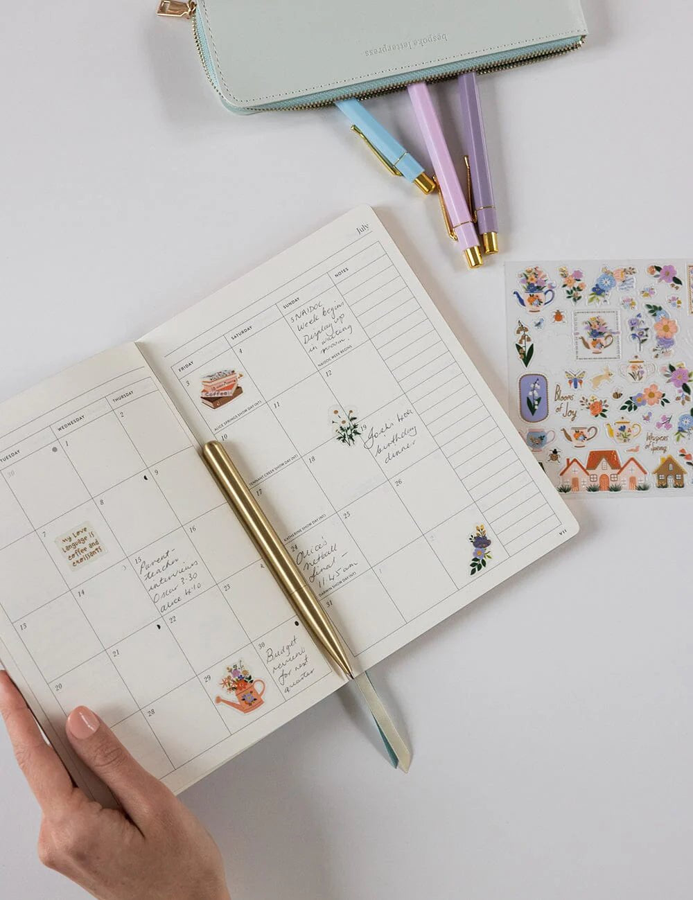 2026 Weekly Planner Notebook - Ivory Garden - Pure Apotheca