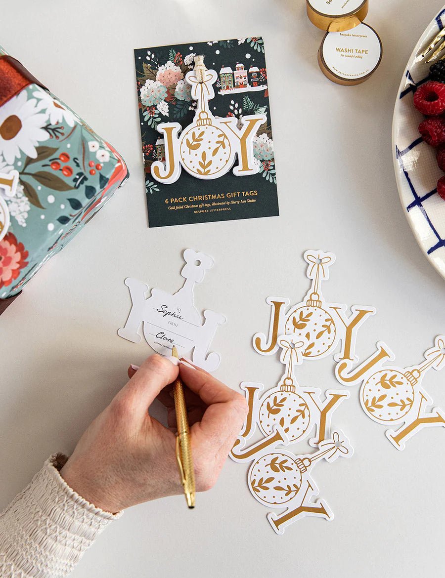 6pk Christmas Gift Tags Joy - Pure Apotheca