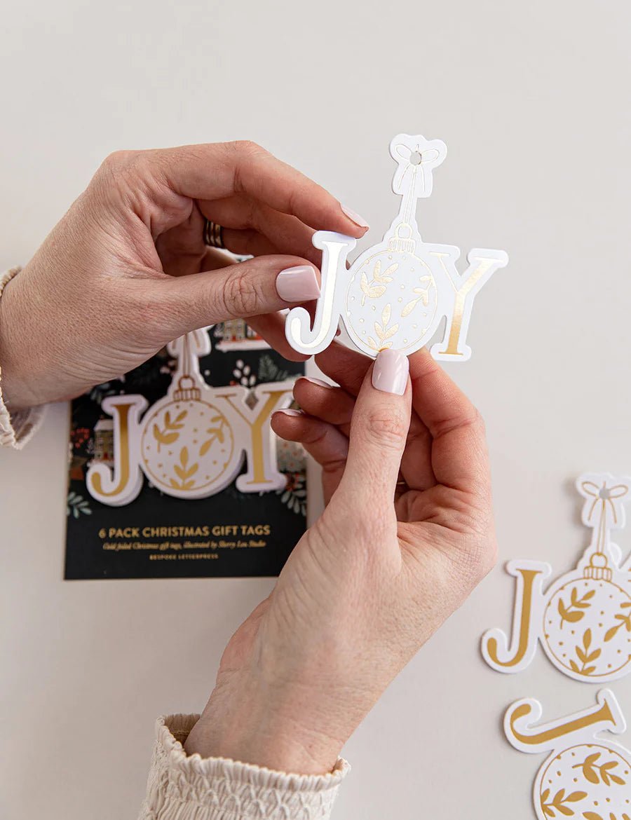 6pk Christmas Gift Tags Joy - Pure Apotheca