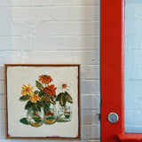 Archie's Zinnias Painting by Leree Lindsay