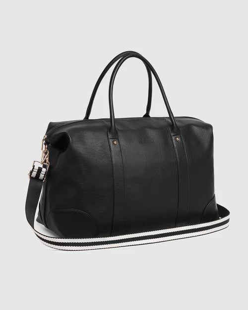 Alexis Stripe Weekender Travel Bag Black Stripe - Pure Apotheca