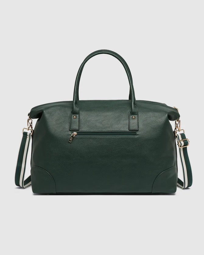 Alexis Stripe Weekender Travel Bag Forest Green Stripe - Pure Apotheca