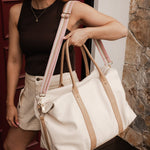 Alexis Stripe Weekender Travel Bag Vanilla - Pure Apotheca