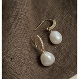 Amelie CZ Fine Pearl Drop Earrings - Pure Apotheca
