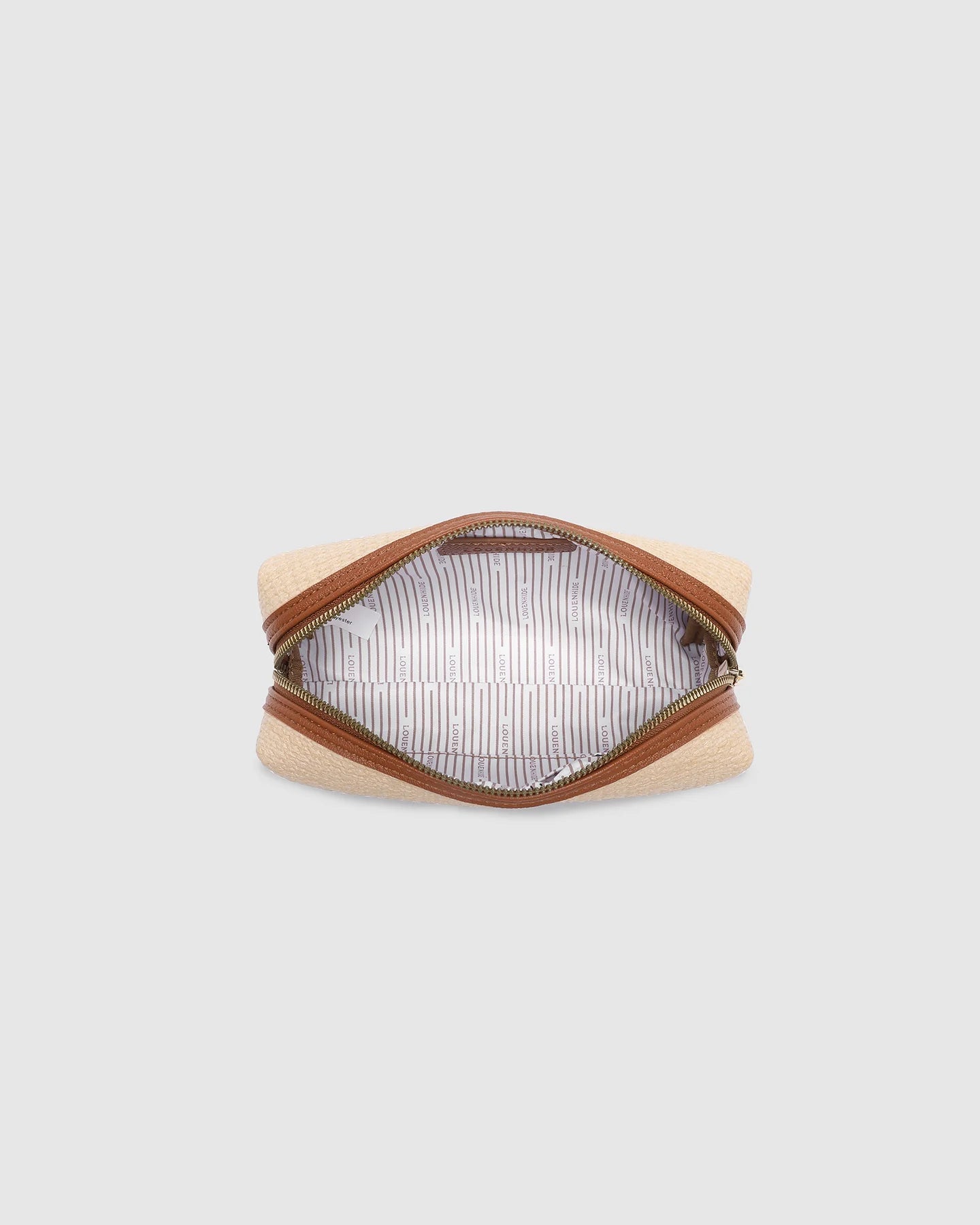 Brianna Makeup Bag with Brushes Natural/Tan - Pure Apotheca