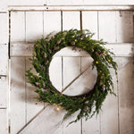 Cedar & Pinecone Wreath with Lights 65cm - Pure Apotheca