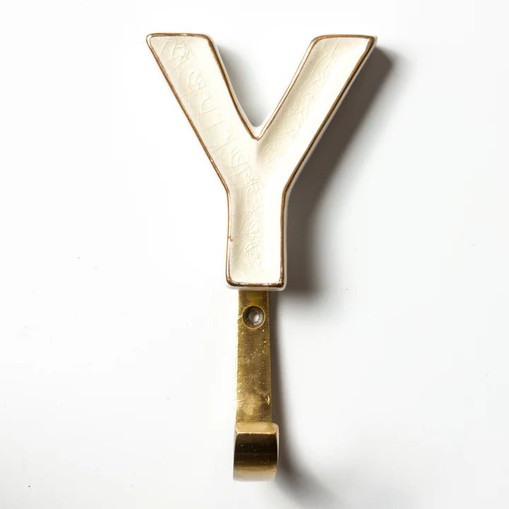 Ceramic Alphabet Hook - Y - Pure Apotheca