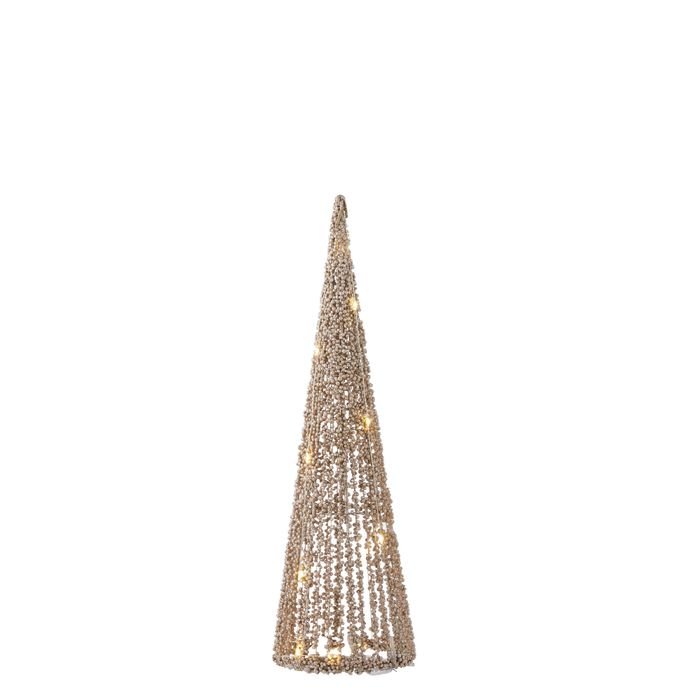 Champagne Embellished Light Up Cone Tree LED 40cm - Pure Apotheca