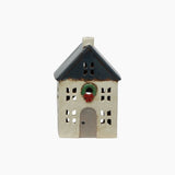 Chistmas Tea Light House Blue with Wreath Small - Pure Apotheca