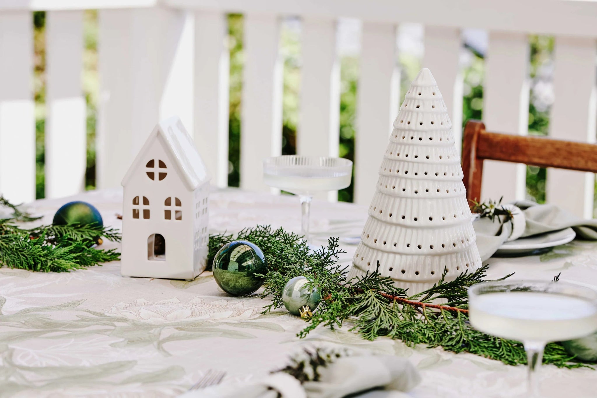 CHRISTMAS HOUSE WHITE TABLE DECORATION SML - Pure Apotheca