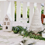 CHRISTMAS HOUSE WHITE TABLE DECORATION SML - Pure Apotheca