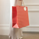 Christmas Red Check Large Gift Bag - Pure Apotheca