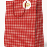 Christmas Red Check Large Gift Bag - Pure Apotheca