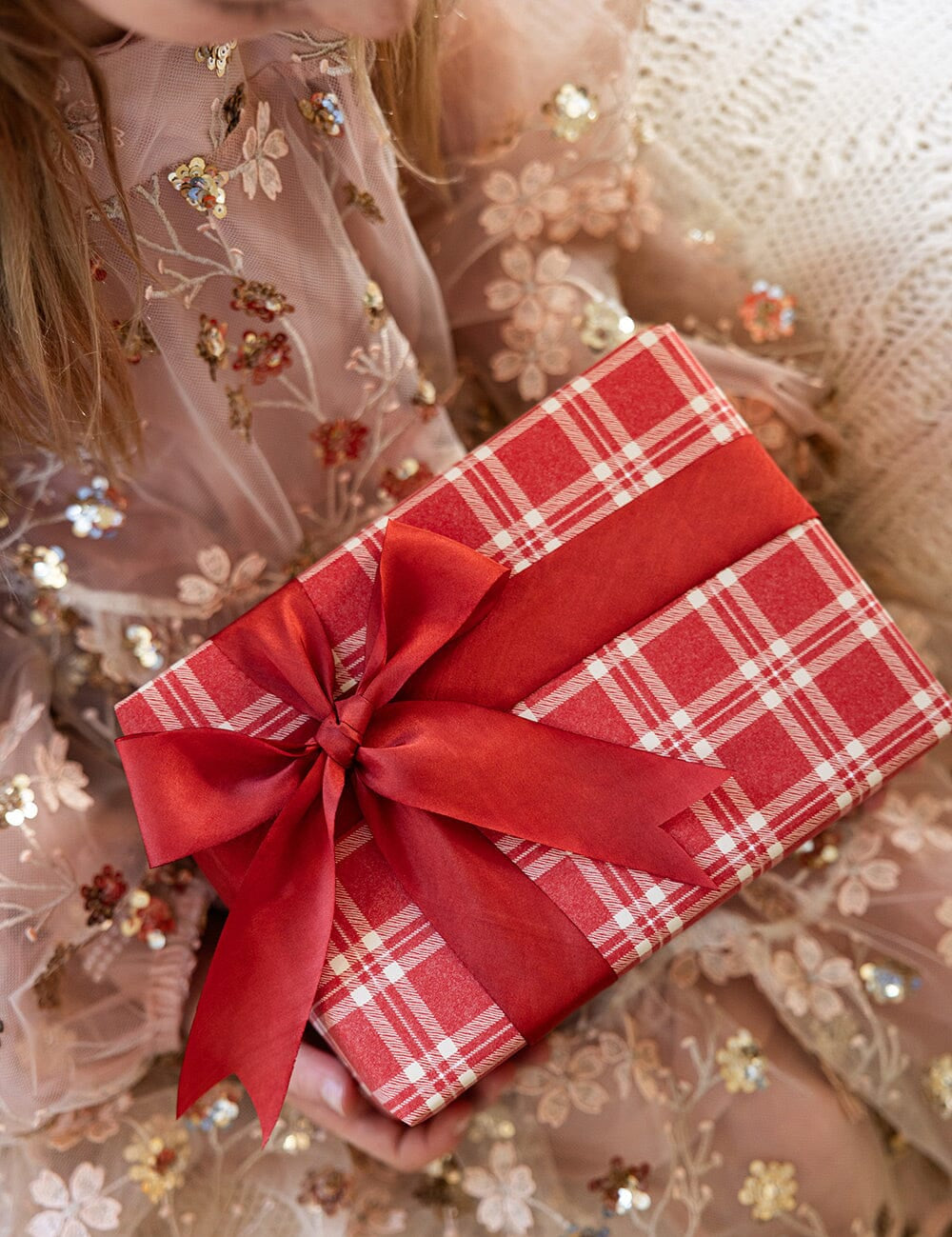 Christmas Red Check Plaid Gift Wrap 3m - Pure Apotheca