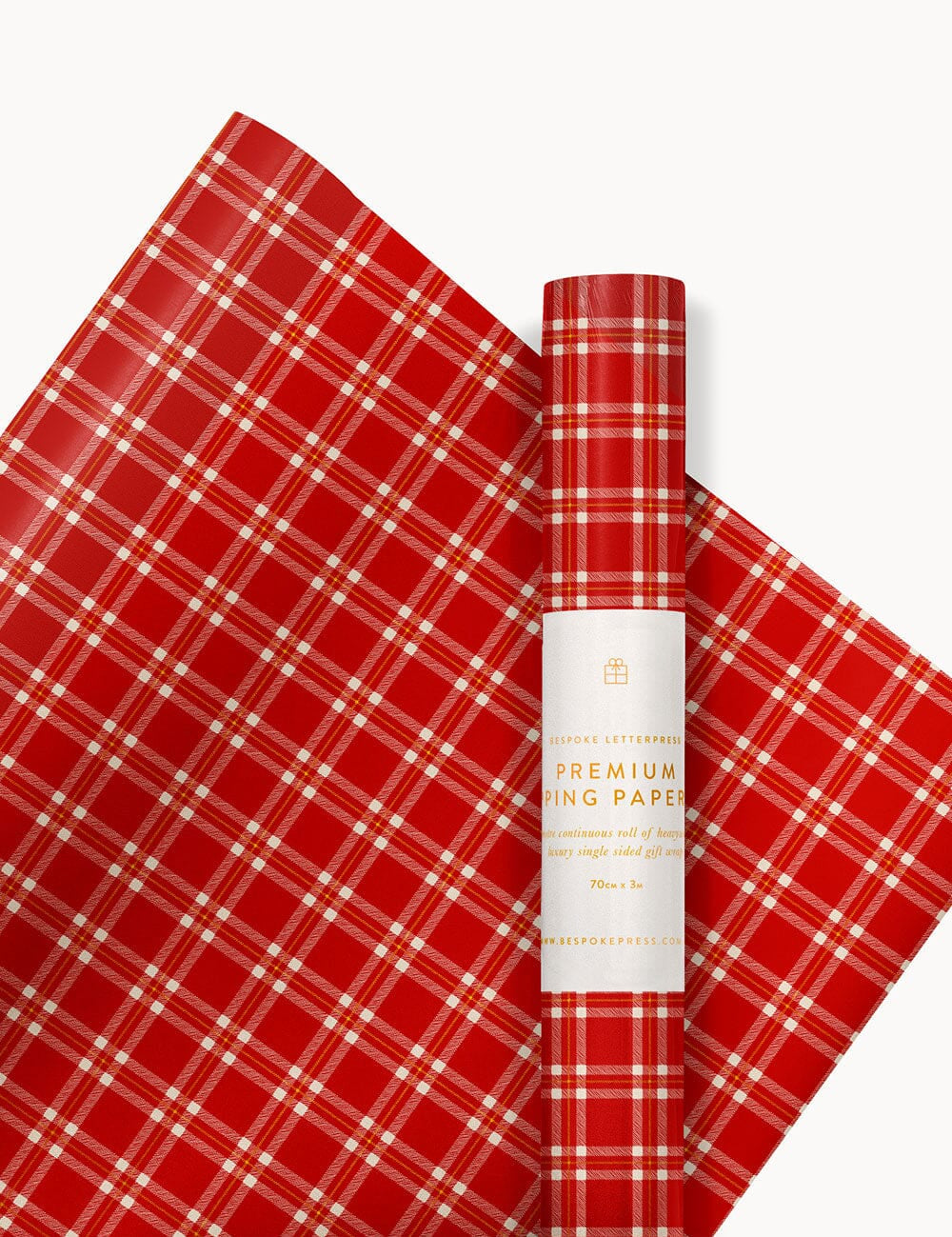 Christmas Red Check Plaid Gift Wrap 3m - Pure Apotheca