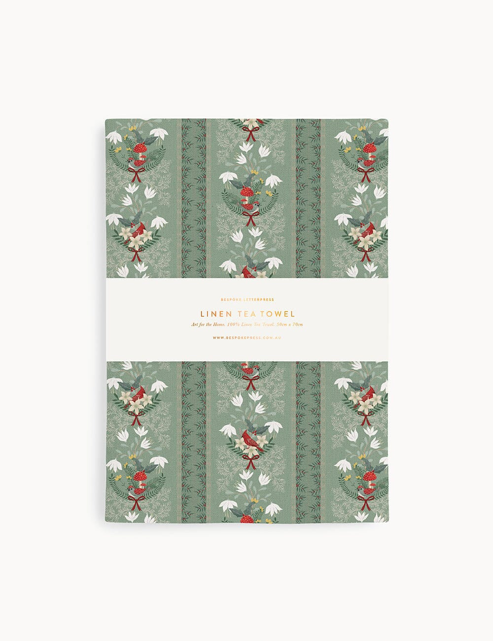 Christmas Songbirds Tea towel - Pure Apotheca