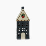 Christmas Tea Light House Blue with Wreath Large - Pure Apotheca