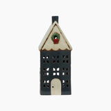 Christmas Tea Light House Blue with Wreath Large - Pure Apotheca