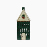 Christmas Tea Light House Green with Wreath Large - Pure Apotheca