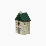 Christmas Tea Light House Green with Wreath Small - Pure Apotheca